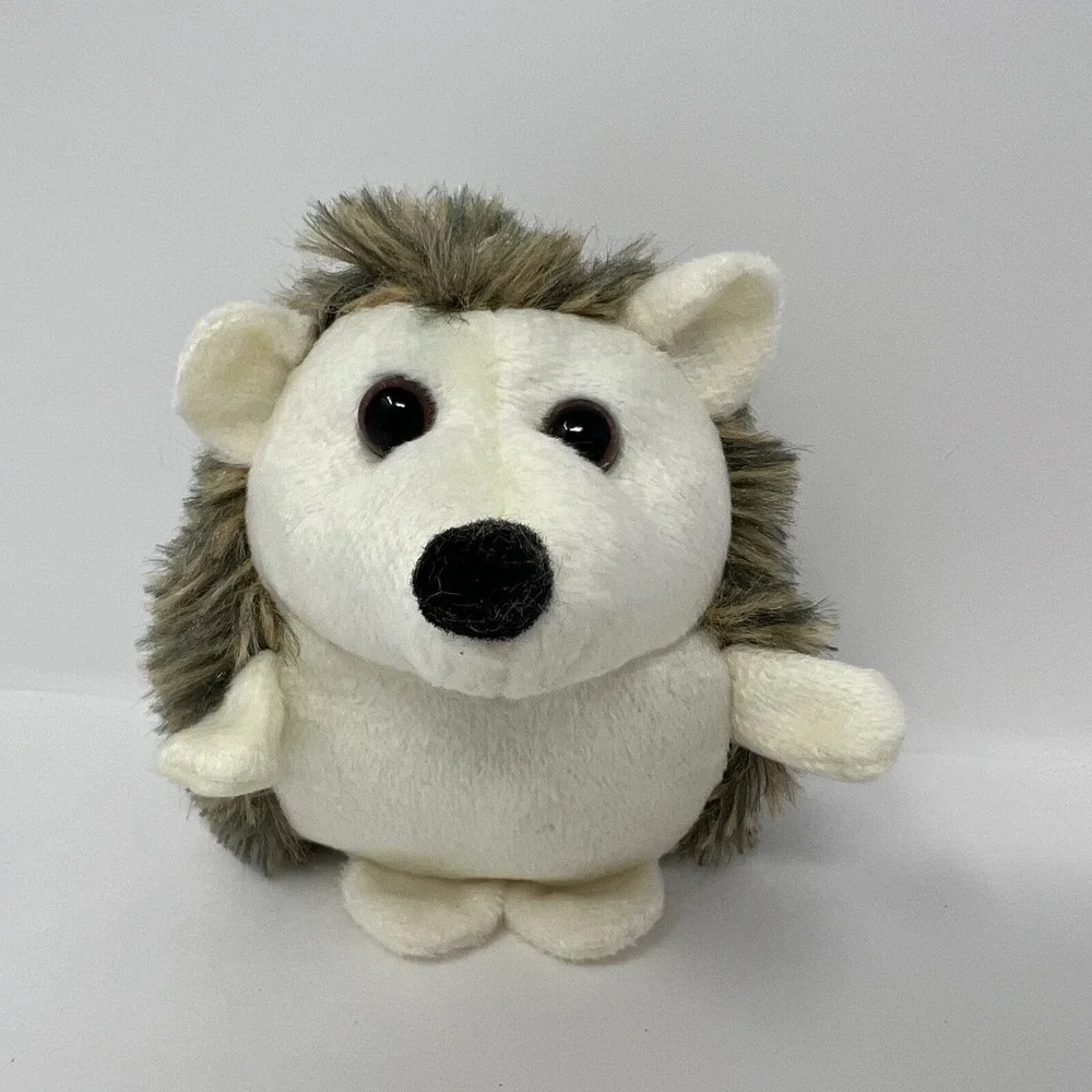 Keychain‎ Hedgehog Stuffed Animal Brown White Soft Plush 4 Inches.
